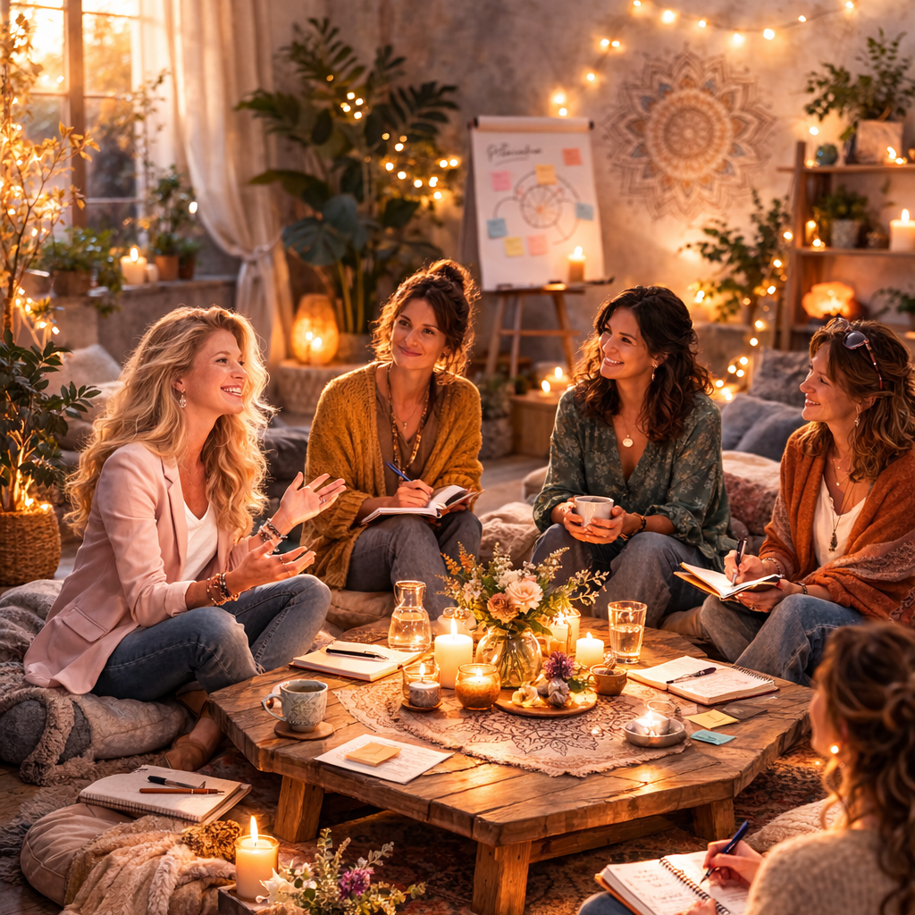 Rencontre entrepreneuriale en présentiel entre entrepreneures échangeant autour de leurs expériences professionnelles